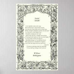 Poster Sonnet # 23 par William Shakespeare