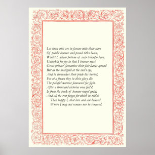 Poster Sonnet # 25 par William Shakespeare