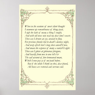 Poster Sonnet # 30 par William Shakespeare