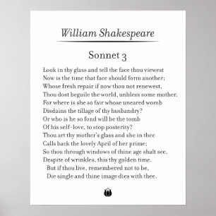 Poster Sonnet 3 par William Shakespeare