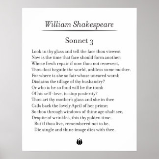 Poster Sonnet 3 par William Shakespeare