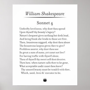 Poster Sonnet 4 par William Shakespeare