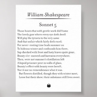 Poster Sonnet 5 par William Shakespeare