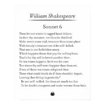 Sonnet 6 par William Shakespeare