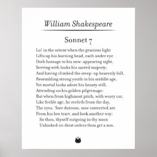 Poster Sonnet 7 par William Shakespeare