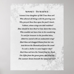 Poster Sonnet to Science Edgar Allan Poe Poem