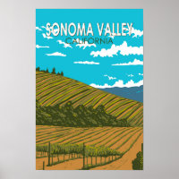 Sonoma Valley Californie Voyage Art Vintage
