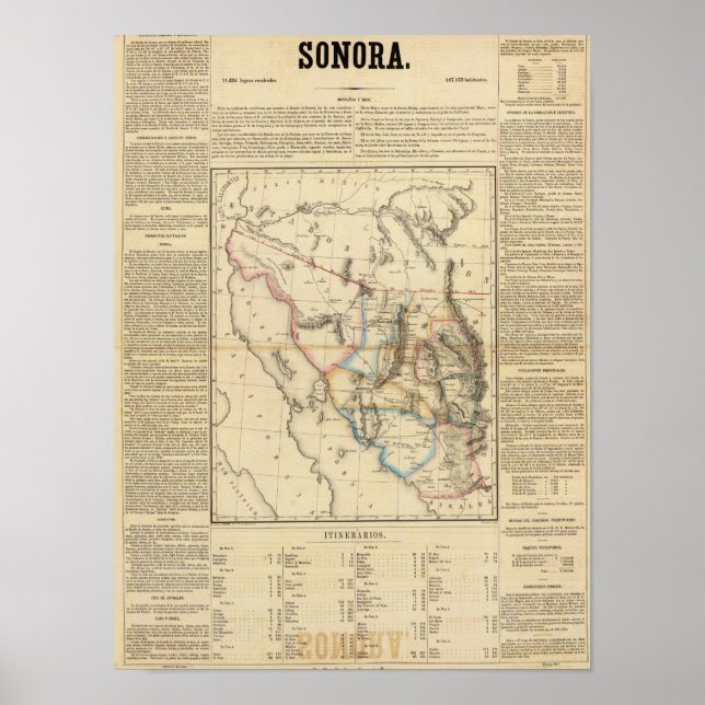 Poster Sonora, Mexique (Devant)