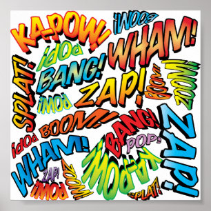 Poster Sons de la bande dessinée rétro Pop Art amusants