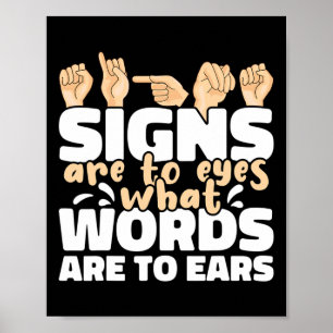 Poster Sont À Yeux Quels Mots Sont À Oars Asl Sign Langua