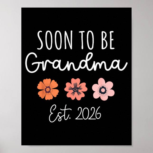Poster Soon To Be Grandma 2026 Pregnancy Announcement Gra (Devant)