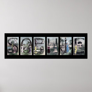 Poster SOPHIE Alphabet Vintage Lettre Nom Art