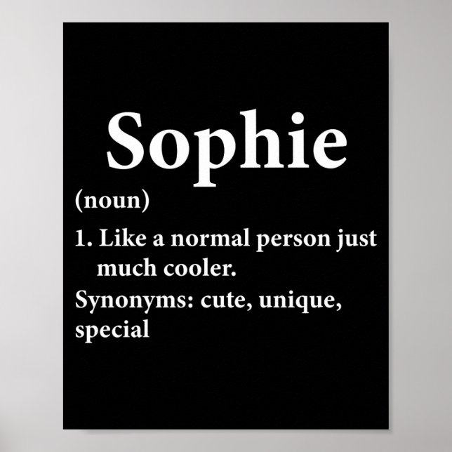 Poster Sophie Name Definition Funny D  (Devant)