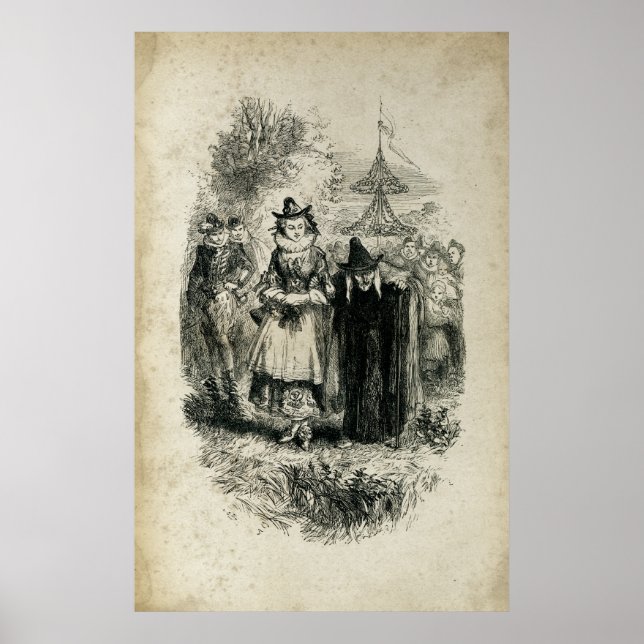 Poster Sorcière antiquité Halloween sorcières (Devant)