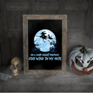 Poster Sorcière Chambres Sur Une Route Du Désert Sombre