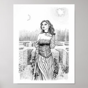 Poster Sorcière de Lover dans le jardin
