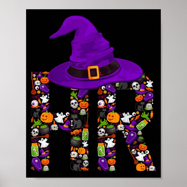 Poster Sorcière des RH Costume d'Halloween Citrouille Res (Devant)