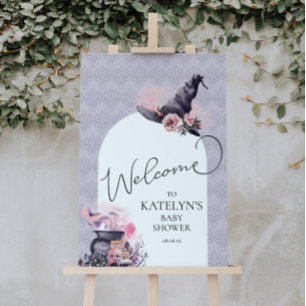 Poster Sorcière d'Halloween Anniversaire ou Baby shower B