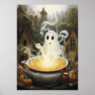 Poster Sorcière fantôme d'Halloween