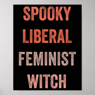 Poster Sorcière féministe libérale éffrayante Drôle Hallo