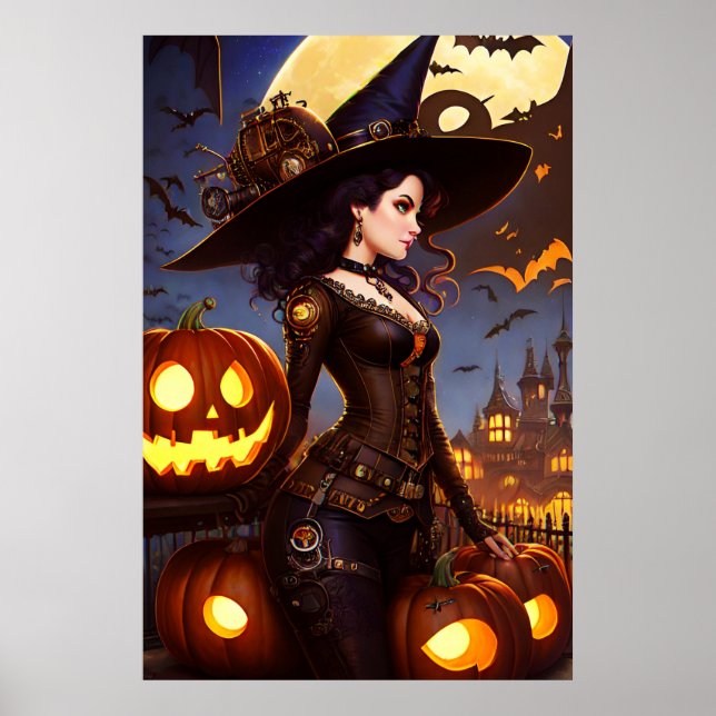 Poster Sorcière Steampunk 3 (Devant)