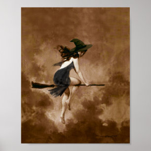 Poster Sorcière sur l'affiche Broomstick