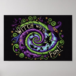 Poster Sorcière Whimsical Comment Amuser Halloween Design