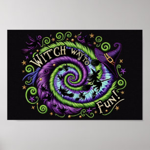 Poster Sorcière Whimsical Comment Amuser Halloween Design
