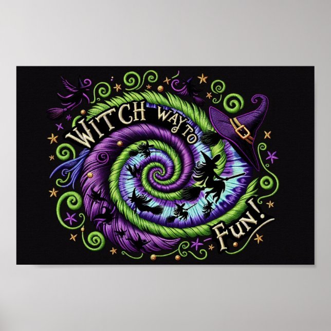 Poster Sorcière Whimsical Comment Amuser Halloween Design (Devant)