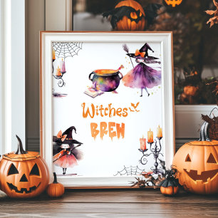 Poster Sorcières Brew fête d'Halloween