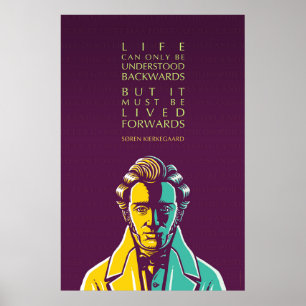 Poster Søren Kierkegaard Citation Inspirationnelle : Vie
