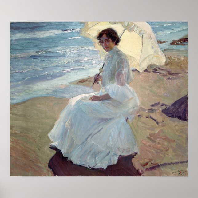 Poster Sorolla - Clotilde Sur La Plage (Devant)