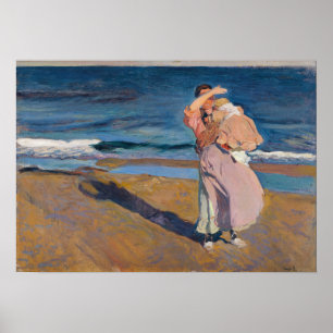 Poster Sorolla - Pêcheuse Avec Son Fils