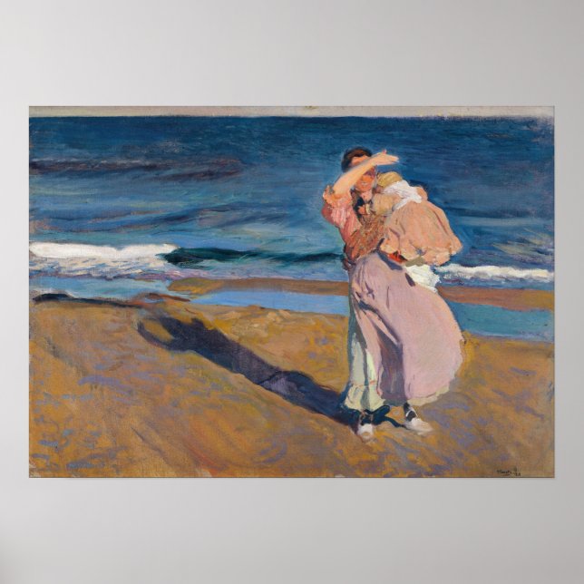 Poster Sorolla - Pêcheuse Avec Son Fils (Devant)