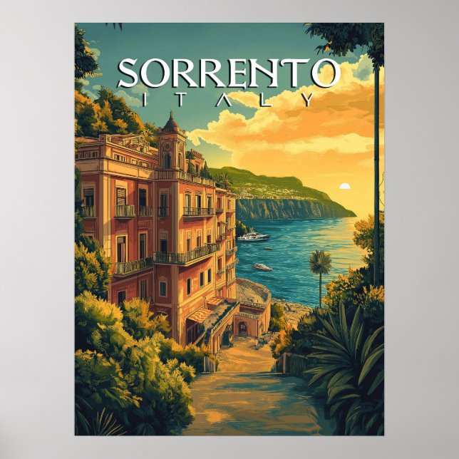 Poster Sorrente Italie - Véritable paysage urbain (Devant)
