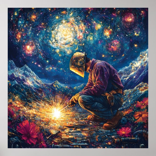 Poster Soudage Floral-Abstrait Soudage Art (Devant)