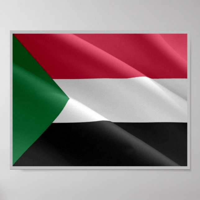 Poster Soudan - Drapeau d'agitation - (Devant)