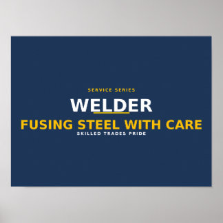 Poster Soudeur fusionnant l'acier avec soin — métiers qua