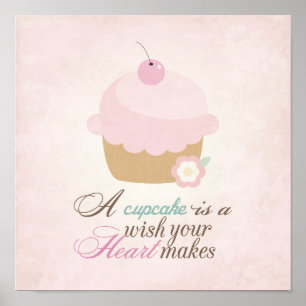 Poster Souhaitez que votre coeur fasse - le petit gâteau