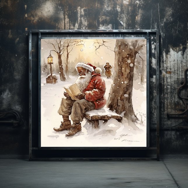 Poster Souhaits De Coeur Lettres Père Noël Noire De La Ma (Créateur téléchargé)