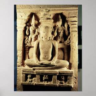 Poster Soulagement dépeignant Tirthankara Mahavira
