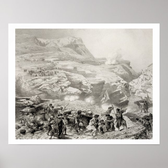 Poster Soulak Pass at Akhati, Daghestan, plate 61 from a  (Devant)