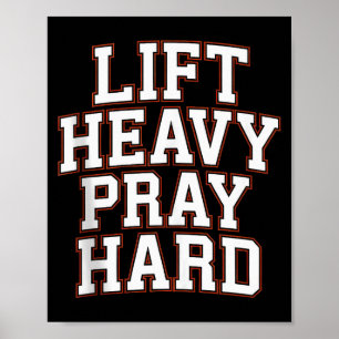 Poster Soulever Lourds Prier Fort Gym Cadeau Chrétien Jés