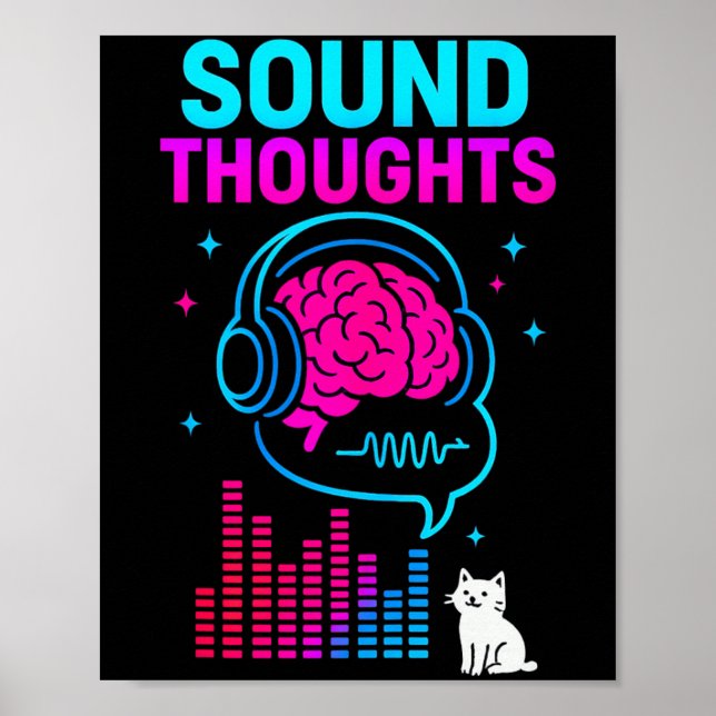 Poster Sound Thoughts Stoic Philosophy Minimalist Slogan  (Devant)