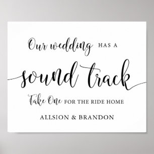 Poster Soundtrack mariage Music CD Wedding Favor Sign