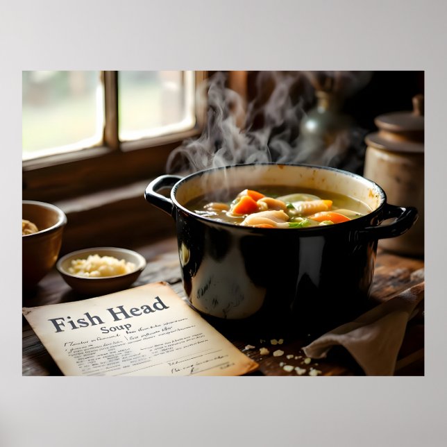 Poster soupe de tête de poisson jamaïcaine (Devant)