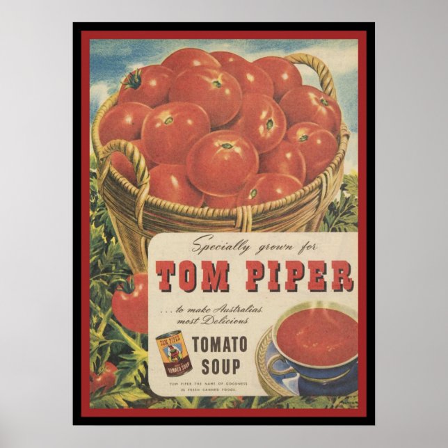 Poster Soupe de tomate Tom Piper vintage (Devant)