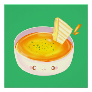 Poster Soupe Tomate Et Sandwich Au Fromage Grillé