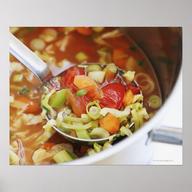 Poster Soupe végétale dans la poêle (Devant)