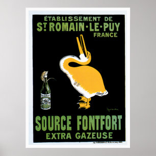 Poster Source Fontfort Champagne Boissons Vintages Art